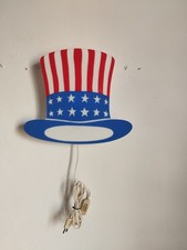 lampada da parete in plexiglass cappello zio sam vintage
