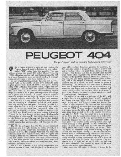 Peugeot 404 1961 - 1961, prova