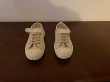 Scarpe sportive sneaker bambina tela glitter beige num. 31 velcro lacci Okaidi