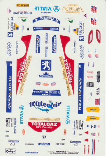 Decal peugeot 406 coupe - 1/43,