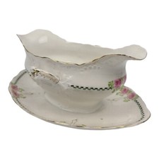 ANTICA SALSIERA DECORATA IN