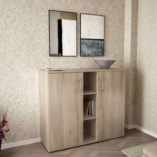 MOBILE INGRESSO MADIA SOGGIORNO 2 ANTE 3 MENSOLE LEGNO MARRONE CHIARO MOD.FRANK