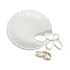 Bomboniere matrimonio  piattino tondo bianco in porcellana di limoges 