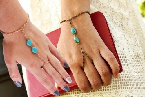 Bracciale donna perle turchesi - bracciale,