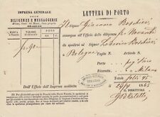 RCPD06 1865 LETTERA DI PORTO - TREVISO UFFICIO DILIGENZE - RARO DOCUMENTO