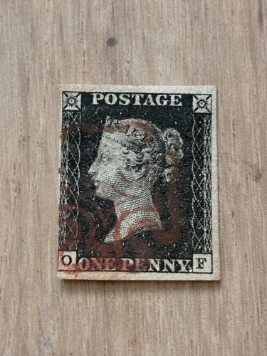1840 used penny black stamp - 1840,