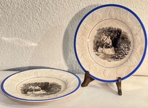 Pair vintage decorated - vintage,