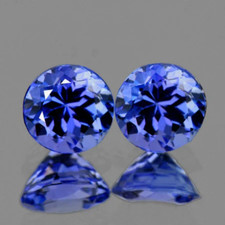 4.00 mm 2 pieces Round Natural Intense Purple Blue Tanzanite (Flawless-VVS)