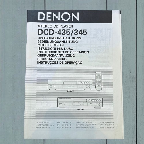 Denon dcd 435 - /, manuale