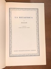 LA METAFISICA, DI ARISTOTELE - CLASSICI DELLA FILOSOFIA, UTET, 1974