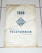 Calendario TELEFUNKEN 1960 Radiotelevisione Calendar Radio Tv Promo Pubblicità