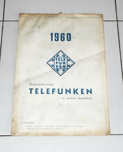 Calendario telefunken 1960 - calendario,