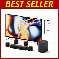 Smart TV Sound Bar with 4 Surround Speakers, 330W Peak Power