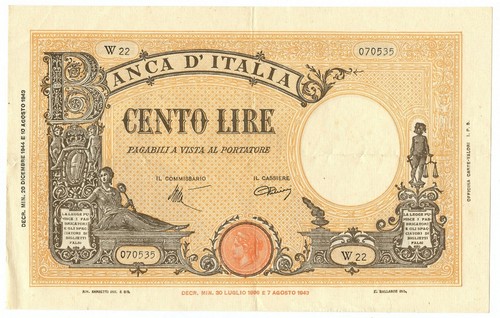 100 lire barbetti - barbetti, b