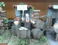 Vineria botti vino mestieri pastore in movimento 7 cm presepe crib Shepherd