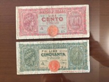 LOTTO 2 BANCONOTE 50 100 LIRE