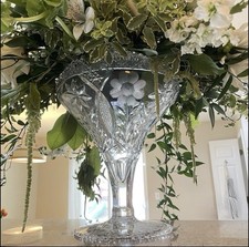 Tazza Vaso Vetro Taglio Epoca