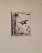 ARTHUR HENNE. Ex libris Fr. Osswaia. Rad 116 x 85. 1913. SIGN