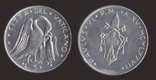 Vaticano lire 1977 paolo - 5,