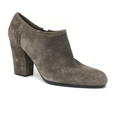 Zoccoli Prada logo stivaletti scarpe donna taglia 38,5 EU 8,5 US grigio scamosciato zip laterale