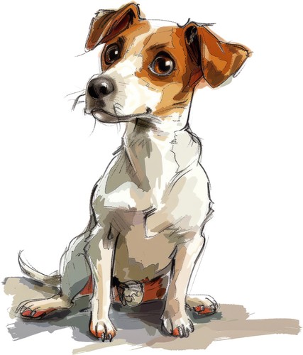 Adesivi acquerello cane - acquerello,