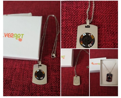 Collana acciaio con - collana,