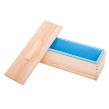 Kit di stampi per sapone in silicone a forma di pagnotta con coperchio in legno