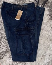 Polo Ralph Lauren Jeans Uomo 31x34 Blu Pantalone Militare Paracadutista Moto Denim