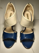 Sandali donna tacco alto 10. Roberto Botella. EU 37. Pelle blue e panna. Usate