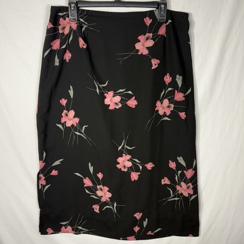 Gonna nera floreale - , midi