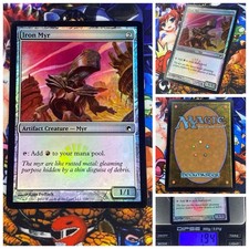 MTG Iron Myr 🇬🇧 ⚫️ NM FOIL Magic TCG Scars Of Mirrodin 2010 OG Deck Artefact