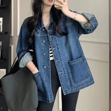 Giacca Jeans Denim Donna Blu