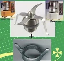 GRUPPO COLTELLI LAME BIMBY TM3300 ADATTABILE DI QUALITA' BIMBY + GHIERA IN ZINCO