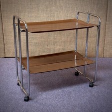 Attraente carrello porta bevande vintage metà secolo pieghevole tavolino bar