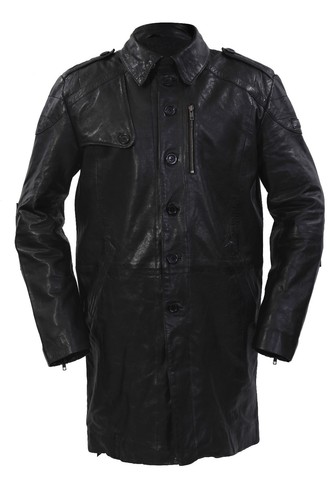 Cappotto trench pelle nera - trench,