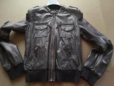 GIACCA GIUBBINO JACKET PELLE NAPPA AGNELLO DONNA NAF NAF TAGLIA 40