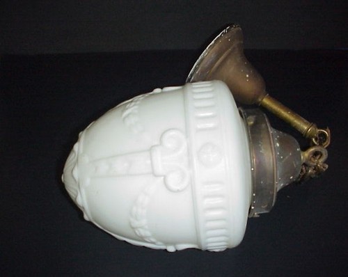 Antico ottone vetro lampada - vetro,