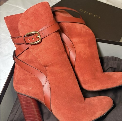 Gucci red paprika suede - , boots