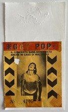 Iggy Pop Biglietto Ticket Concerto Italia Maggio 1980