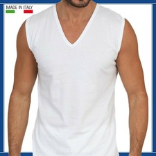 Maglia t-shirt maglietta smanicata intimo uomo in cotone senza maniche smanicato