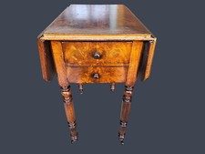 TAVOLINO DA LAVORO CON ALETTE IN NOCE LUIGI FILIPPO EPOCA XIX SECOLO RESTAURATO
