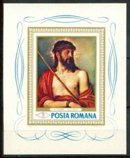 Romania 1968 SG MS3549 Foglietto 100% ** Ecce Homo, Tiziano, Quadri nelle Galle