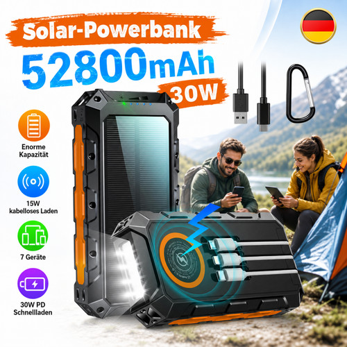 Power bank solare - solare, 52800mah