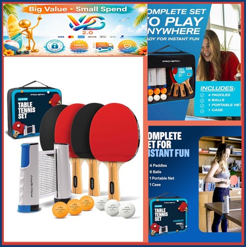 Set ping pong portatile con - set,
