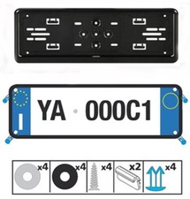 Portatarga Anteriore Auto in ABS Nero Fissaggio Rapido 375x145 mm - C19926