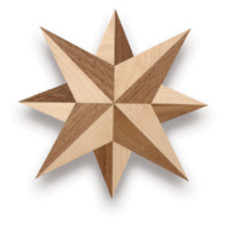 Intarsio in legno Rosa dei Venti