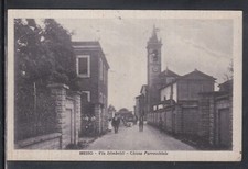 Cartolina Bresso Via Isimbaldi Chiesa Parrocchiale ANIMATA C1726