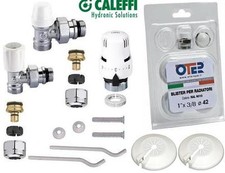 KIT TERMOSIFONE TAPPI BORCHIE STAFFE VALVOLA TERMOSTATICA DETENTORE TERMOSIFONE