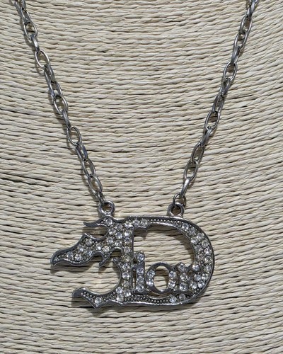 Collana dior con logo strass - con,