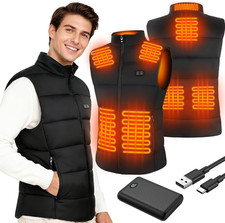 Gilet Riscaldato Uomo, Giubbotto Riscaldato Con Batteria 7.4V 10000Mah, Gilet Ri